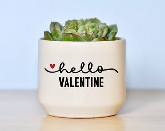 Jardinière en céramique succulente pour la Saint-Valentin, jolie jardinière, cadeau Saint-Valentin, Saint-Valentin elle, cadeau de mariage, cadeau d'anniversaire