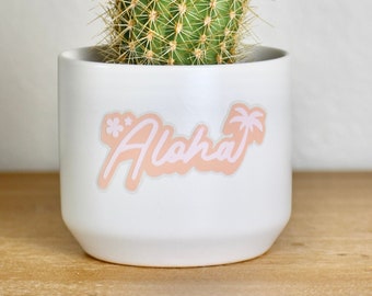 Aloha Succulent Pot, Plant Mom Gift, Beach Home Decor, New Home Gift for Best Friend, Housewarming Gift, Thank You Gift Planter