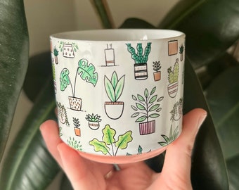 Plant Doodle Succulent Pot, Cute Ceramic Planter, Gag Gift, Custom Flower Pot, Custom Plant Pot, Personalized Planter