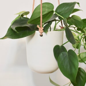 Emily Ceramic Hanging Planter - Indoor/Outdoor Modern Macramé Plant Holder, Ideal for Home Decor and Gardening Enthusiasts, Gifts for Her