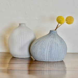 Stripe Modern Bud Vase, Small Propagation Vase, New Home Gift, Beach Decor, Billy Ball Bud Vase, Small Flower Bouquet, Nordic Decor image 2