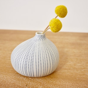 Dash Modern Bud Vase | White + Indigo  + Bronze