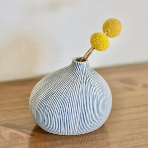 Stripe Modern Bud Vase, Small Propagation Vase, New Home Gift, Beach Decor, Billy Ball Bud Vase, Small Flower Bouquet, Nordic Decor image 1