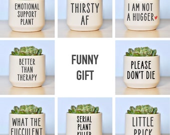 Funny Custom Succulent Pot, Custom Ceramic Planter, Gag Gift, Custom Flower Pot, Custom Plant Pot, Personalized Planter