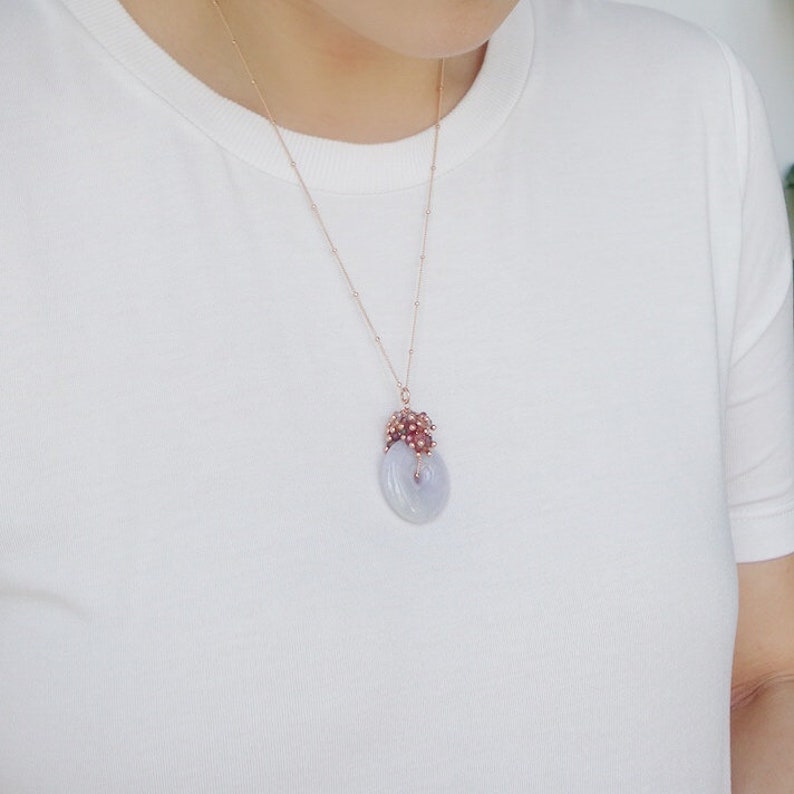 Purple Jade Necklace Spinel Necklace Wedding Necklace Lavender Jade Necklace #7 Bridal Jewelry Jade Jewelry Lavender Jadeite