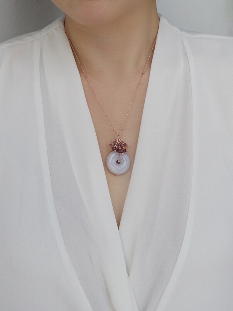 Purple Jade Necklace Spinel Necklace Wedding Necklace Lavender Jade Necklace #7 Bridal Jewelry Jade Jewelry Lavender Jadeite
