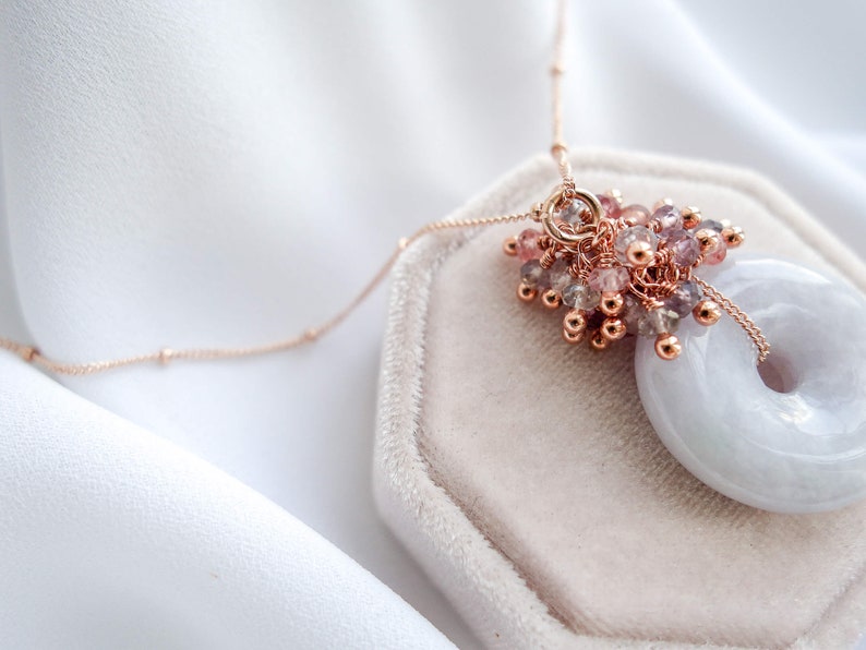 Purple Jade Necklace Spinel Necklace Wedding Necklace Lavender Jade Necklace #7 Bridal Jewelry Jade Jewelry Lavender Jadeite