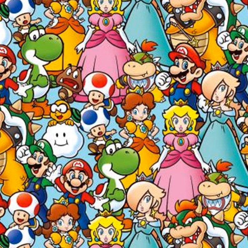Rainbow Colored Mario and Friends Nintendo Mario Brothers | Etsy