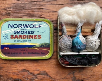 Norwolf, King of Sardines. And Campfires. Original Label Cool Camping Cool Kit. The Gift of Fire