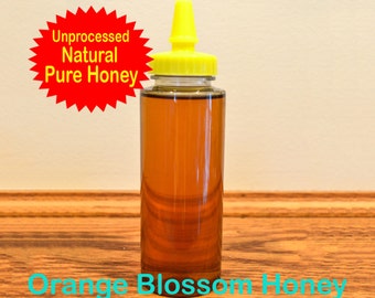 100% Pure Raw Orange Blossom Honey in 12 oz. Squeeze Bottle