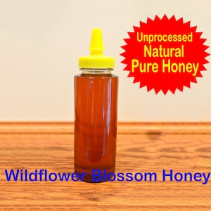 100% Pure Raw Ohio Wildflower Blossom Honey in 12 oz. Squeeze Bottle