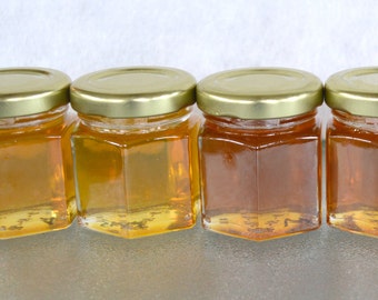 30- 2 oz. Pure Raw Honey Wedding Favor Jars, You choose your Varietal Honey Type, Bridal Shower, Baby Shower and Party Gifts