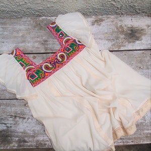 Embroidered Bohemian Cotton Tunic Dress with Ruffle Sleeves image 2