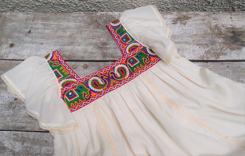 Embroidered Bohemian Cotton Tunic Dress with Ruffle Sleeves image 10