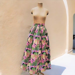 bohemian dress,maxi skirt,skirt with pockets,maxi skirt with pockets,gathered skirt,cotton long skirt,resort dress,summer dress,pink skirt