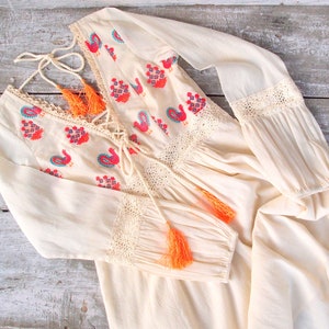bohemian goddess dress,long boho dress with embroidery,cotton maxi dress,long length dress,boho dress