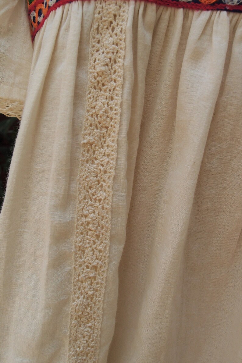 Embroidered Bohemian Cotton Tunic Dress with Ruffle Sleeves image 6