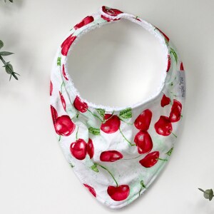 Bandana Bib, Dribble Bib, Baby Bib- Cherry