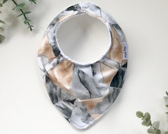 Bandana Bib, Dribble Bib, Neutral Bib- Geo marble
