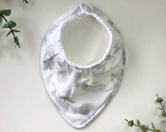 Bandana Bib, Dribble Bib, Neutral Bib- Feathers