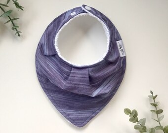 Bandana Bib, Dribble Bib, Neutral Bib- Deep grey purple shades