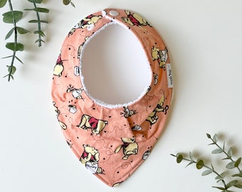Bandana Bib, Dribble Bib, Neutral Bib- Coral
