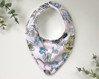 Bandana Bib, Dribble Bib, Baby Girl Bib- Flowers