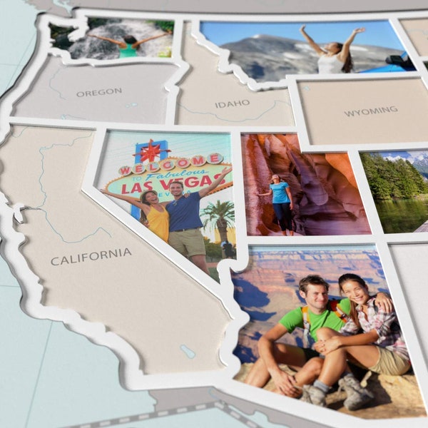 USA Photo Map - 50 States Travel Map Gift