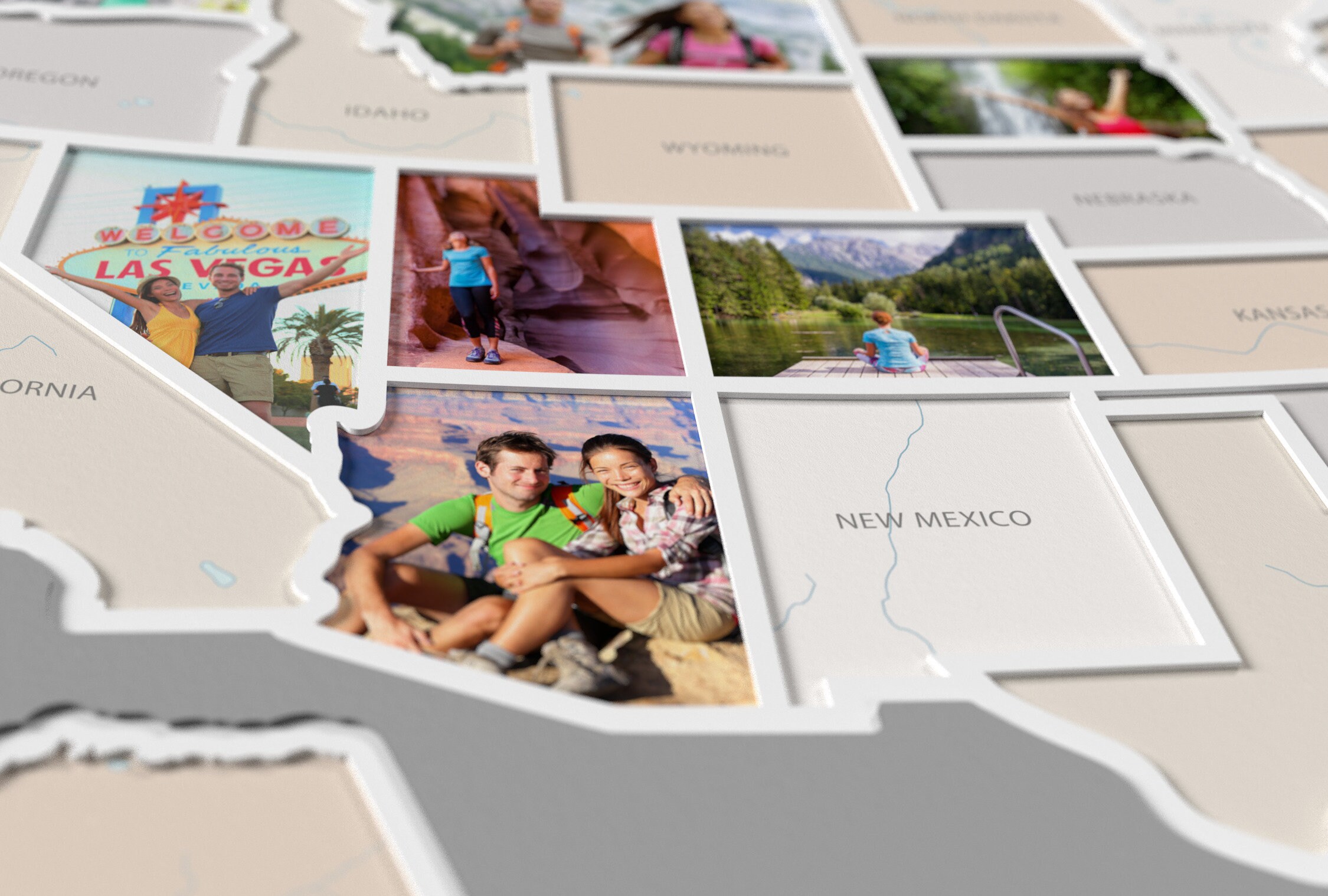 50 States Picture Frame 50 States Photo Map A Unique Usa Travel Collage Etsy