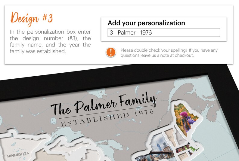 Personalized USA Photo Map  50 States Travel Map Gift image 4