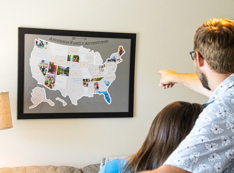 Personalized USA Photo Map  50 States Travel Map Gift image 9