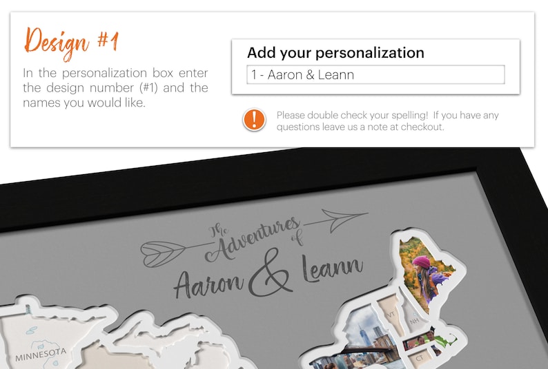 Personalized USA Photo Map  50 States Travel Map Gift image 2