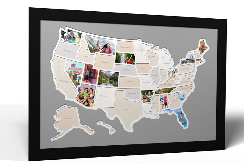 50 States Photo Map A Unique USA Travel Collage image 1