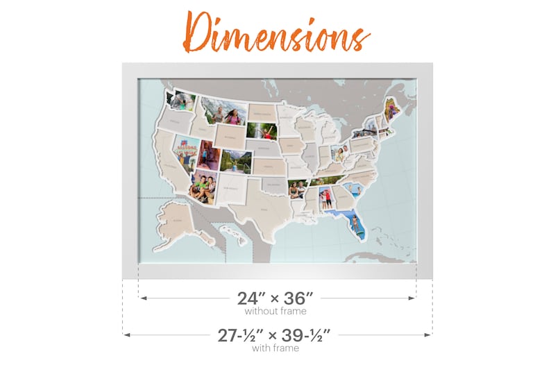 50 States Photo Map A Unique Usa Travel Collage