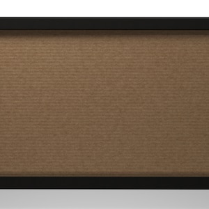 May include: A black picture frame with a brown cardboard backing.