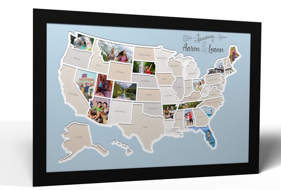 50 States Photo Map - A Unique USA Travel Collage
