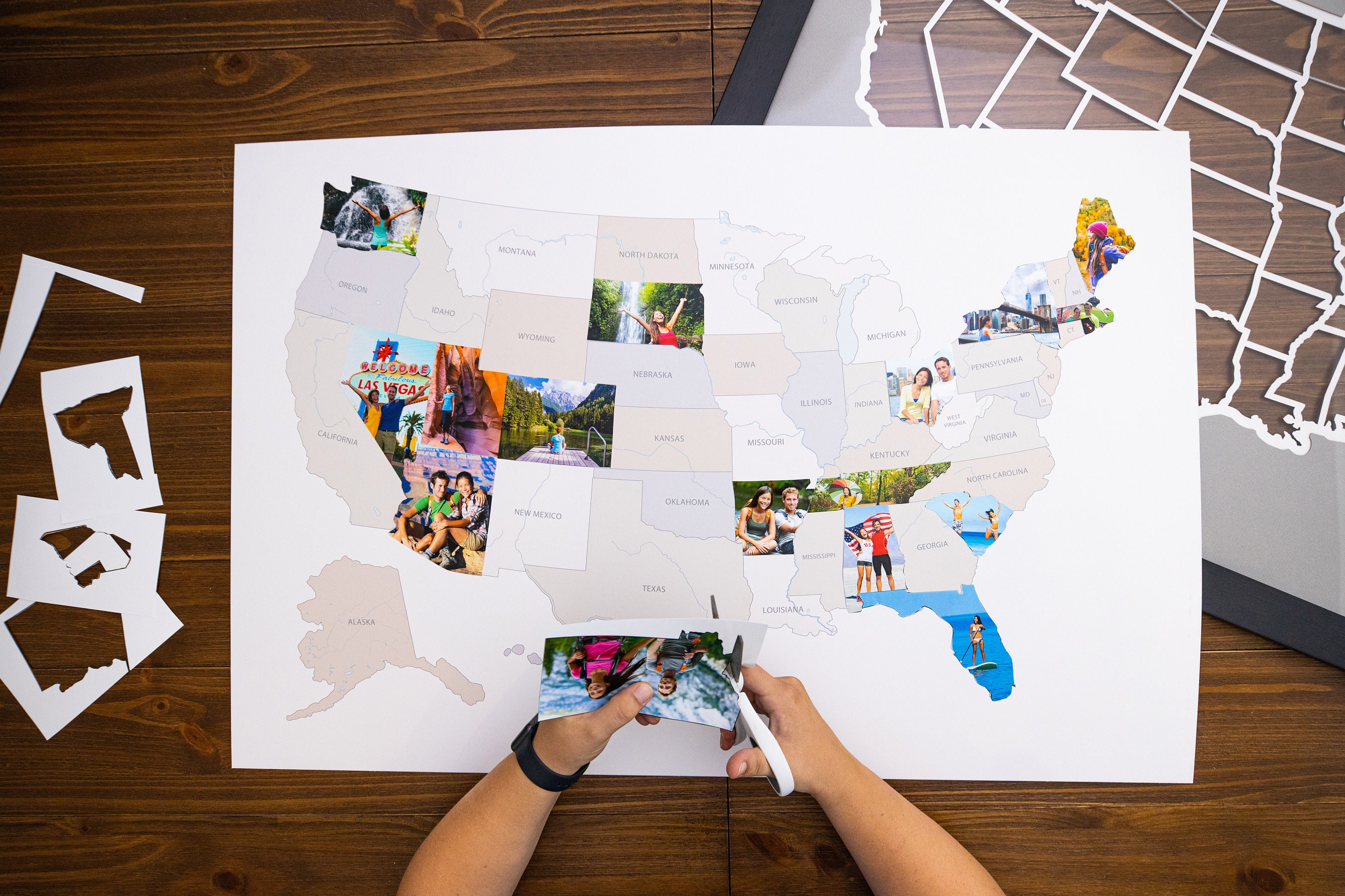 USA Photo Map - 50 States Travel Map Gift