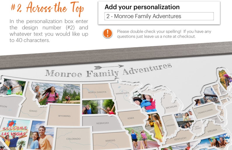 Personalized USA Photo Map - 50 States Travel Map Gift