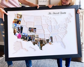 Personalized USA Photo Map - 50 States Travel Map Gift