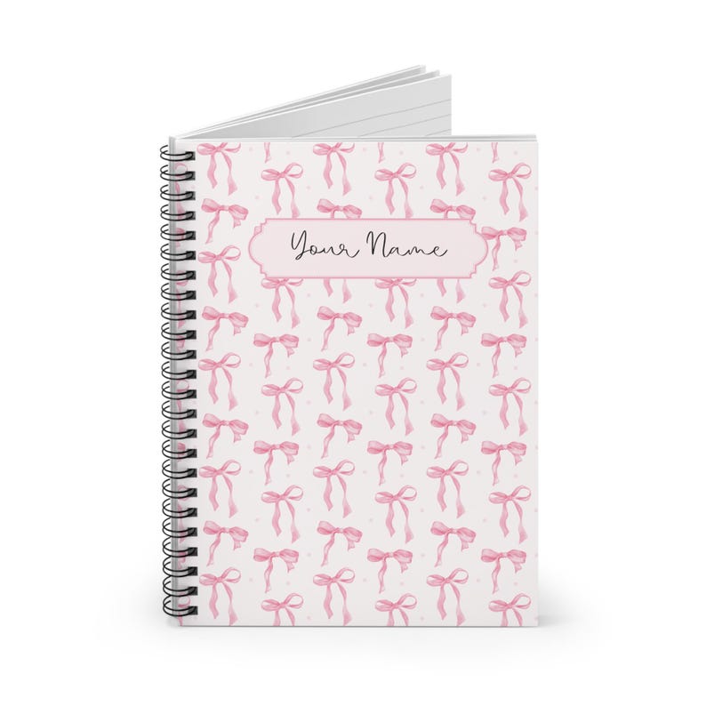 Personalized Coquette Pink Notebook: Custom Bow Journal - Etsy