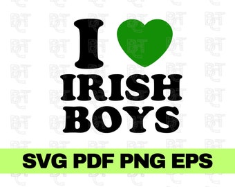 I Heart Irish Boys SVG バンドル: 聖パトリックの日のクリカット (デジタルダウンロード)
