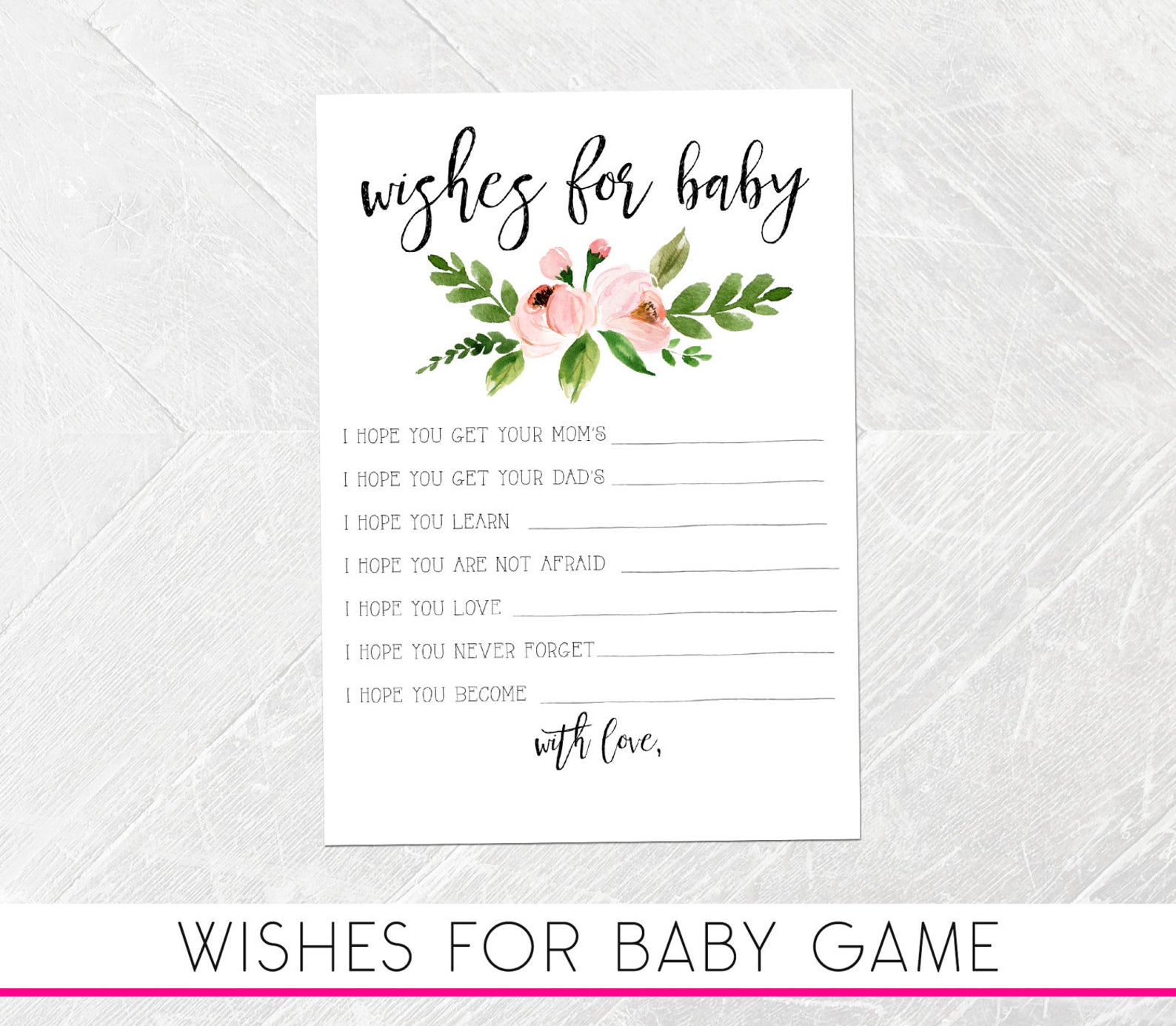 Girl-Wishes-for-Baby-Shower-Game-Baby-Shower-Wishes-|-Etsy