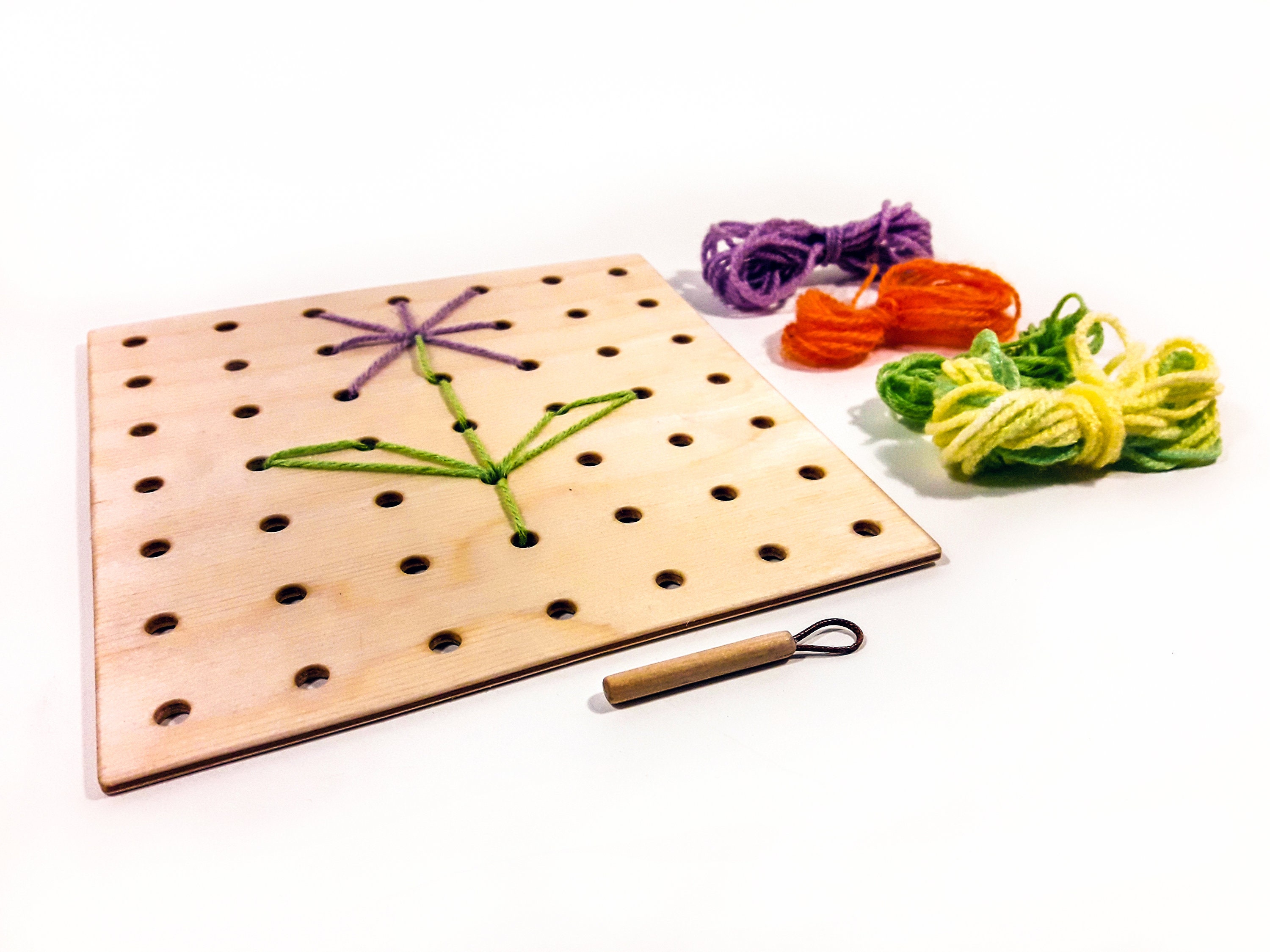 Children's Sewing Embroidery Board kit with Wooden Needle Etsy
