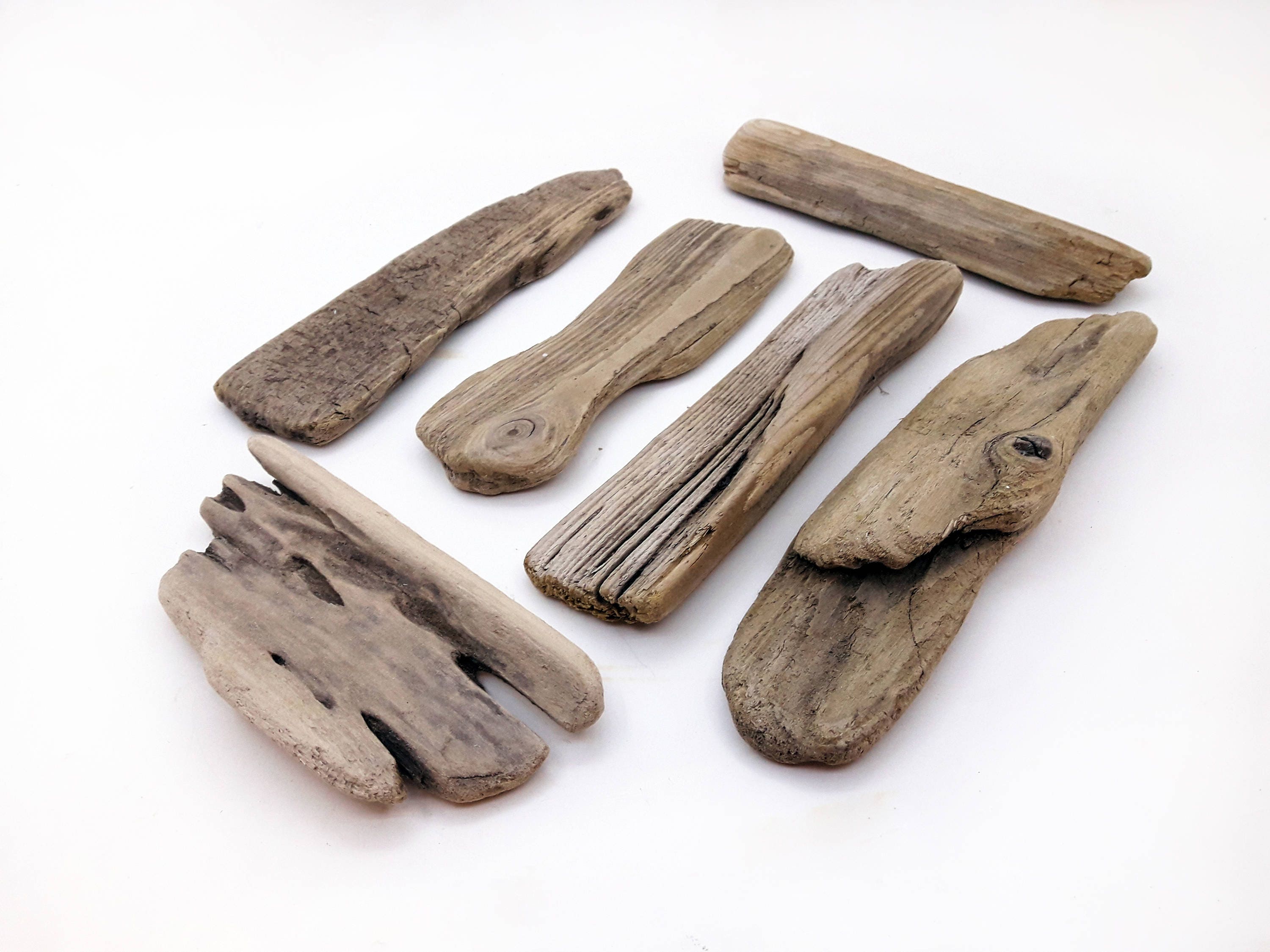 6 Driftwood pieces Nautical wood Flat driftwood set Baltic Etsy