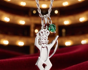 Nutcracker Small Mouse Charm, Sterling Silver Mouse Ballet Necklace