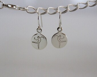 Dance Jewelry, Dance Earrings, Contemporary Dance Earrings, Contemporary Attitude Earring with small Disk