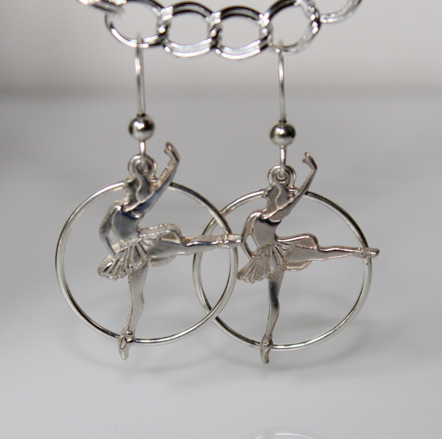 Ballerina Jewelry Ballerina Earring With Hoopsterling Silver Etsy