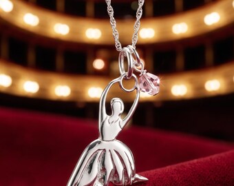 Nutcracker Flower Charm, Sterling Silver Flower Necklace, Swarovski Crystal 16" or 18"