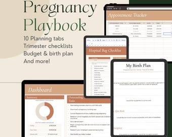 Pregnancy Planner Spreadsheet | Google Sheets | Trimester Checklist, Baby Shower Planner, Budget Tracker, Birth Plan | Digital Download
