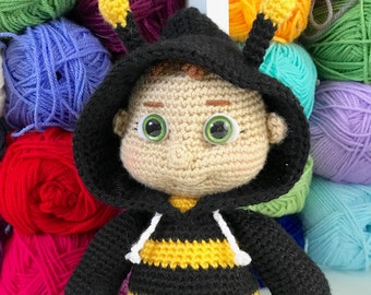 CROCHET PATTERN: PJ Pals Baby Bumblebee / Stuffed Toy / Amigurumi / Bee / Doll / Crochet Stuffie